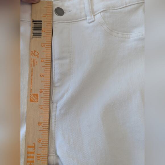 DL1961 Mara Straight High Rise Instasculpt White Jeans Raw Hem, Sz 27x27 - Picture 10 of 11